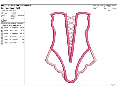 Instant download machine embroidery body underwear