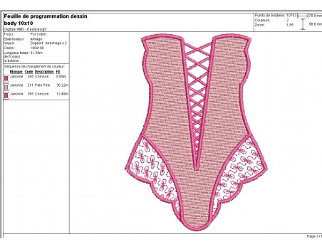 Instant download machine embroidery body 