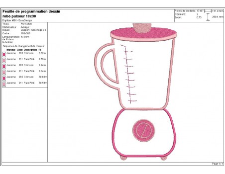 Motif de broderie machine robot pulseur appliqué