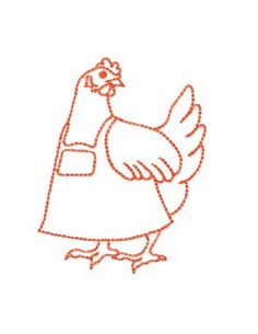 Poule tablier 10x10cm