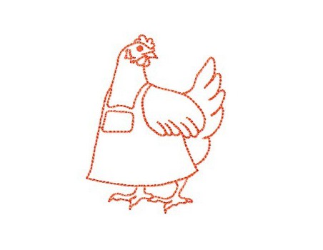 Poule tablier 10x10cm