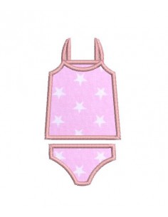 Instant download machine embroidery design applique Children under clothes