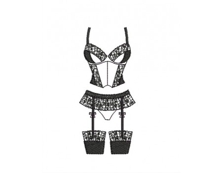 Motif de broderie machine lingerie porte jarretelle