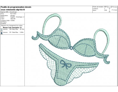 Instant download machine embroidery design bra and panties