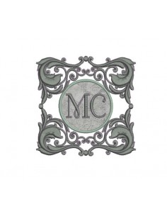 Motif de broderie machine cadre Valantoine