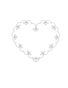 Motif de broderie machine coeur feston