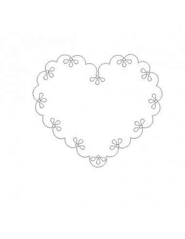 Instant download machine embroidery design applique scalloped heart