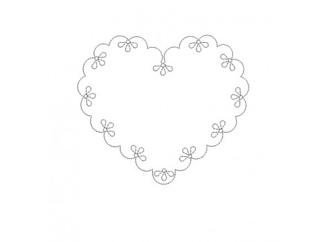 Instant download machine embroidery design applique scalloped heart