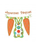 Instant download machine embroidery design Easter bunnies and carrots