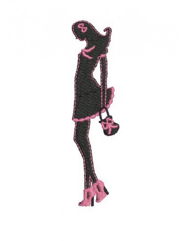 Motif de broderie machine silhouette femme girly