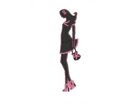 Motif de broderie machine silhouette femme girly