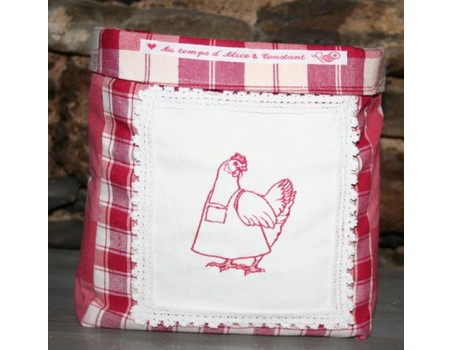 Poule tablier 10x10cm