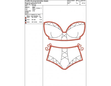 Instant download machine embroidery design bra and panties