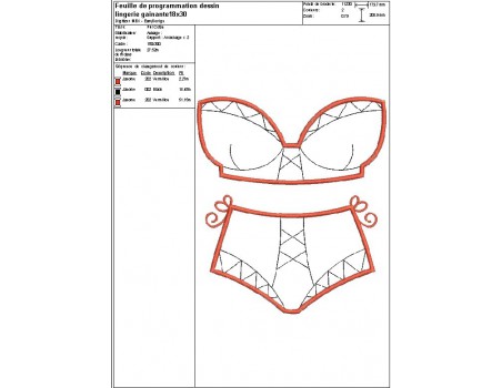 Instant download machine embroidery design bra and panties