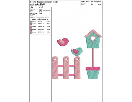 Instant download machine embroidery design little garden appied