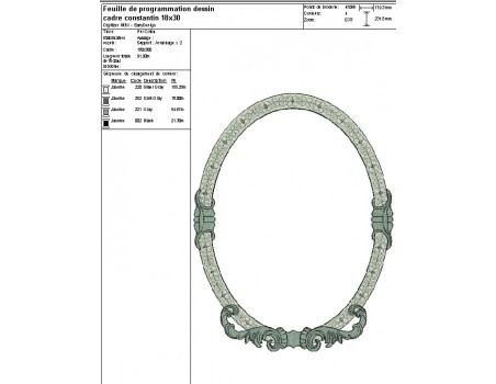 Motif de broderie machine cadre Constantin