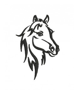 Motif de broderie machine tête de cheval