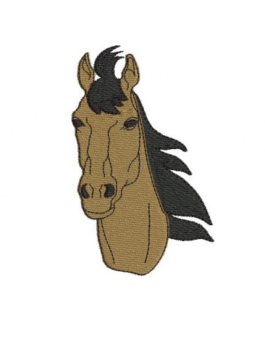 Instant download machine embroidery design Profile horse head