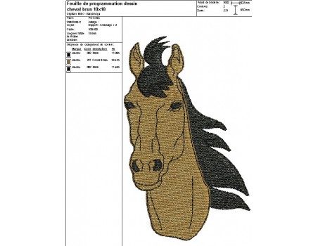 Instant download machine embroidery design Profile horse head