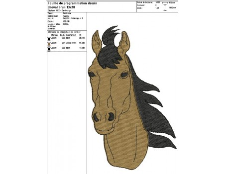Instant download machine embroidery design Profile horse head