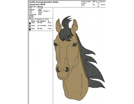 Instant download machine embroidery design Profile horse head