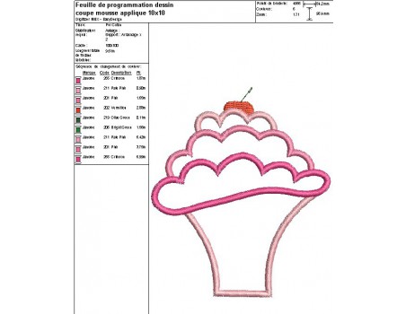 Instant download machine embroidery design 3 cup dessert mousses