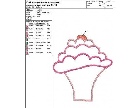 Instant download machine embroidery design 3 cup dessert mousses