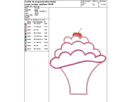 Instant download machine embroidery design 3 cup dessert mousses