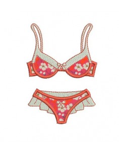 Instant download machine embroidery design woman lingerie Ruffle