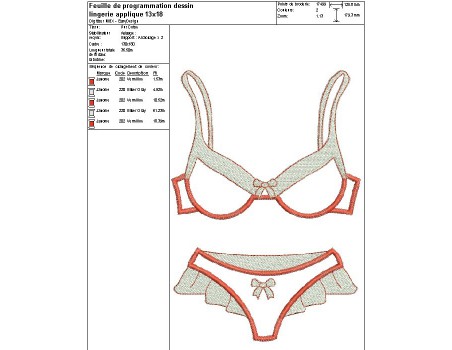 Instant download machine embroidery design woman lingerie Ruffle