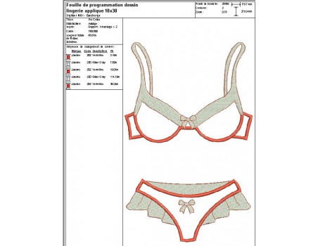 Instant download machine embroidery design woman lingerie Ruffle