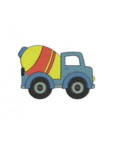 Instant download machine embroidery mixer truck