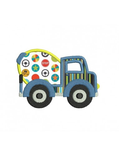 Instant download machine embroidery mixer truck