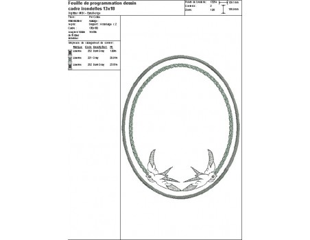 Motif de broderie machine cadre hirondelles