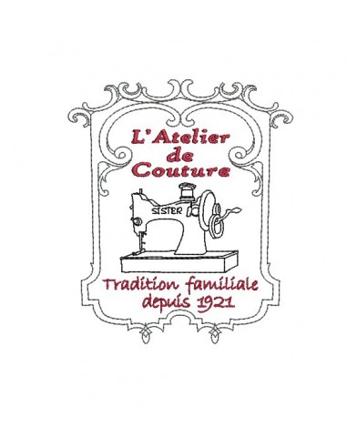 Motif de broderie machine atelier couture