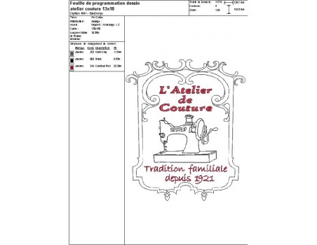 Motif de broderie machine atelier couture