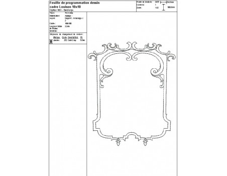 Motif de broderie machine cadre Louison