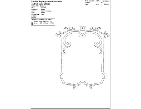 Motif de broderie machine cadre Louison