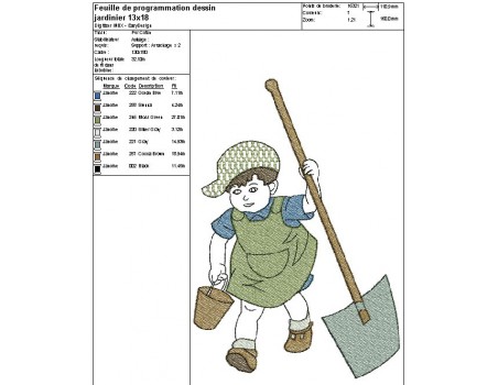 Instant download machine embroidery girl doing cutting