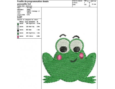 Instant download machine embroidery design  frog