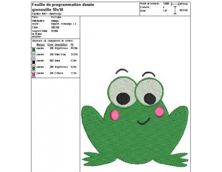 Instant download machine embroidery design  frog