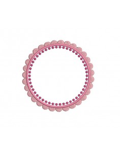 Motif de broderie machine cadre perlé appliqué