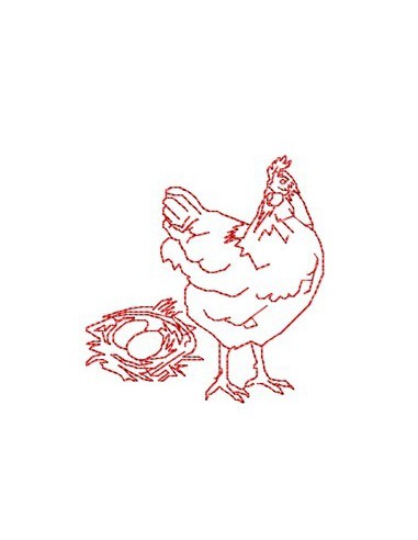 Poule oeuf 10x10cm