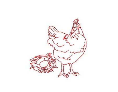 Poule oeuf 10x10cm