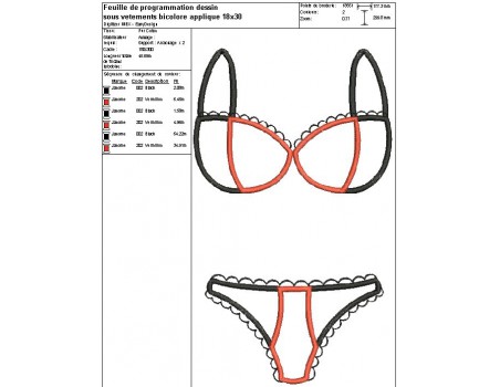 Instant download machine embroidery design applique woman lingerie 