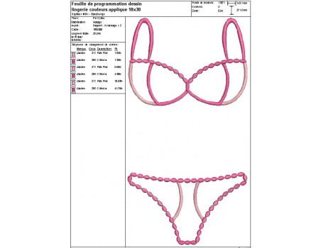 Instant download machine embroidery design woman lingerie colors applique