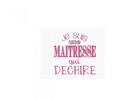 Motif de broderie machine maîtresse qui déchire