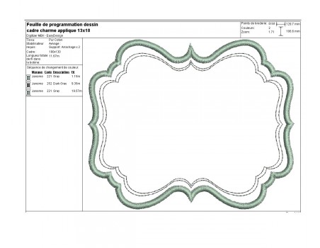 Motif de broderie  cadre charme appliqué