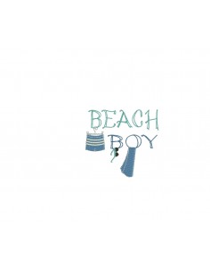 Instant download machine embroidery beach boy