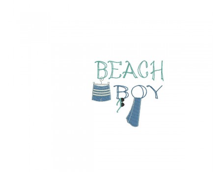 Instant download machine embroidery beach boy